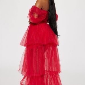 Khloe Tulle Gown - Red